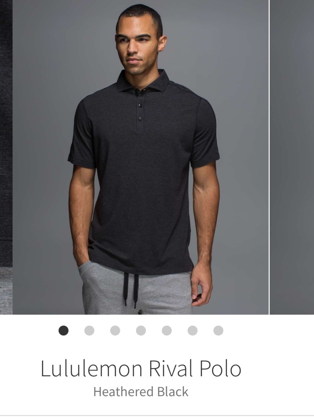 Lululemon Men's Heathered Charcoal Rival Polo Size Small NWTs!!